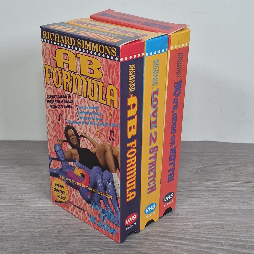 Richard Simmons 1997 VHS Workout Videos AB Stretch Butts Lot of 3